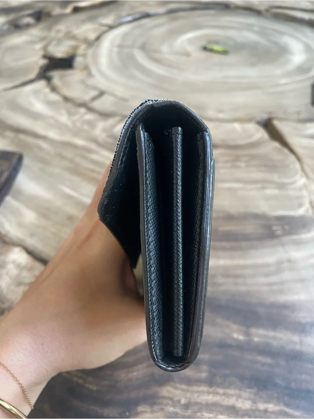 Louis Vuitton reverse monogram Sarah wallet custom patch repair